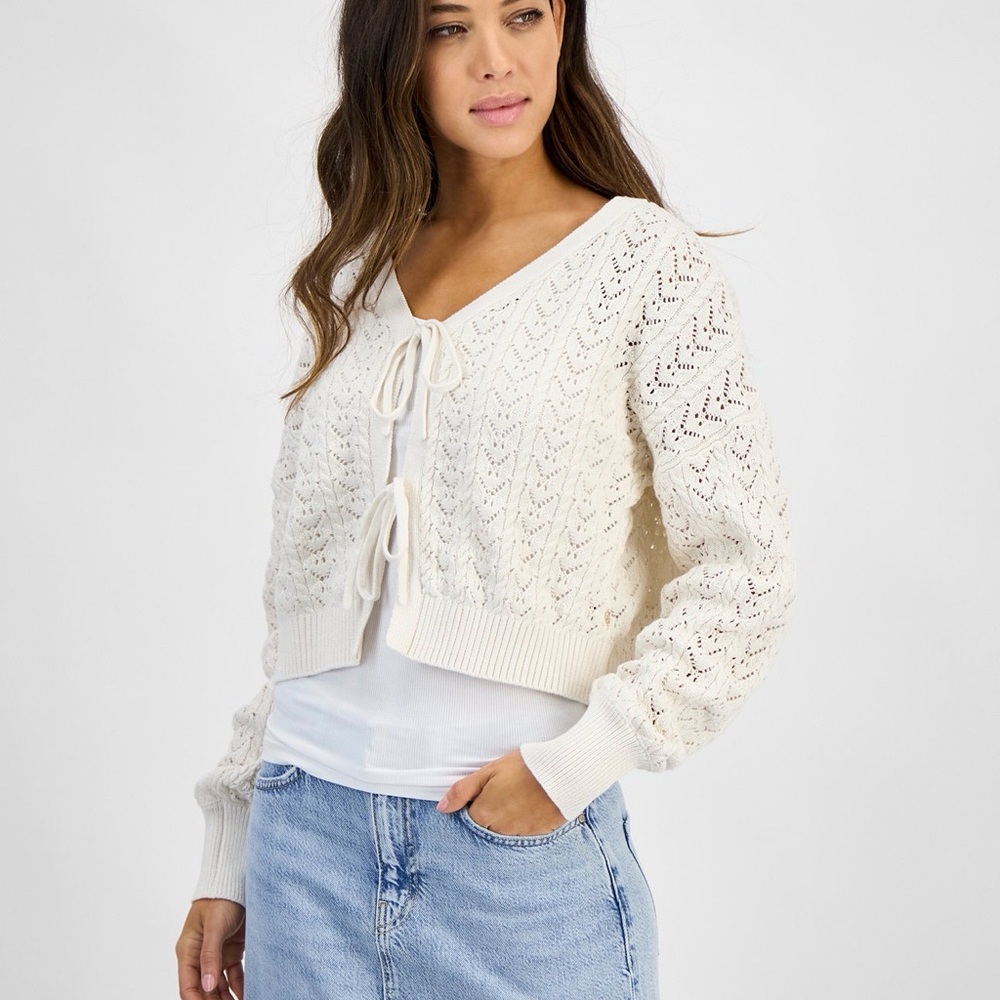Guess Women's Ruth Cotton Cropped Cardigan